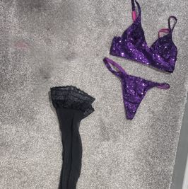 Purple Lingerie And Stockings