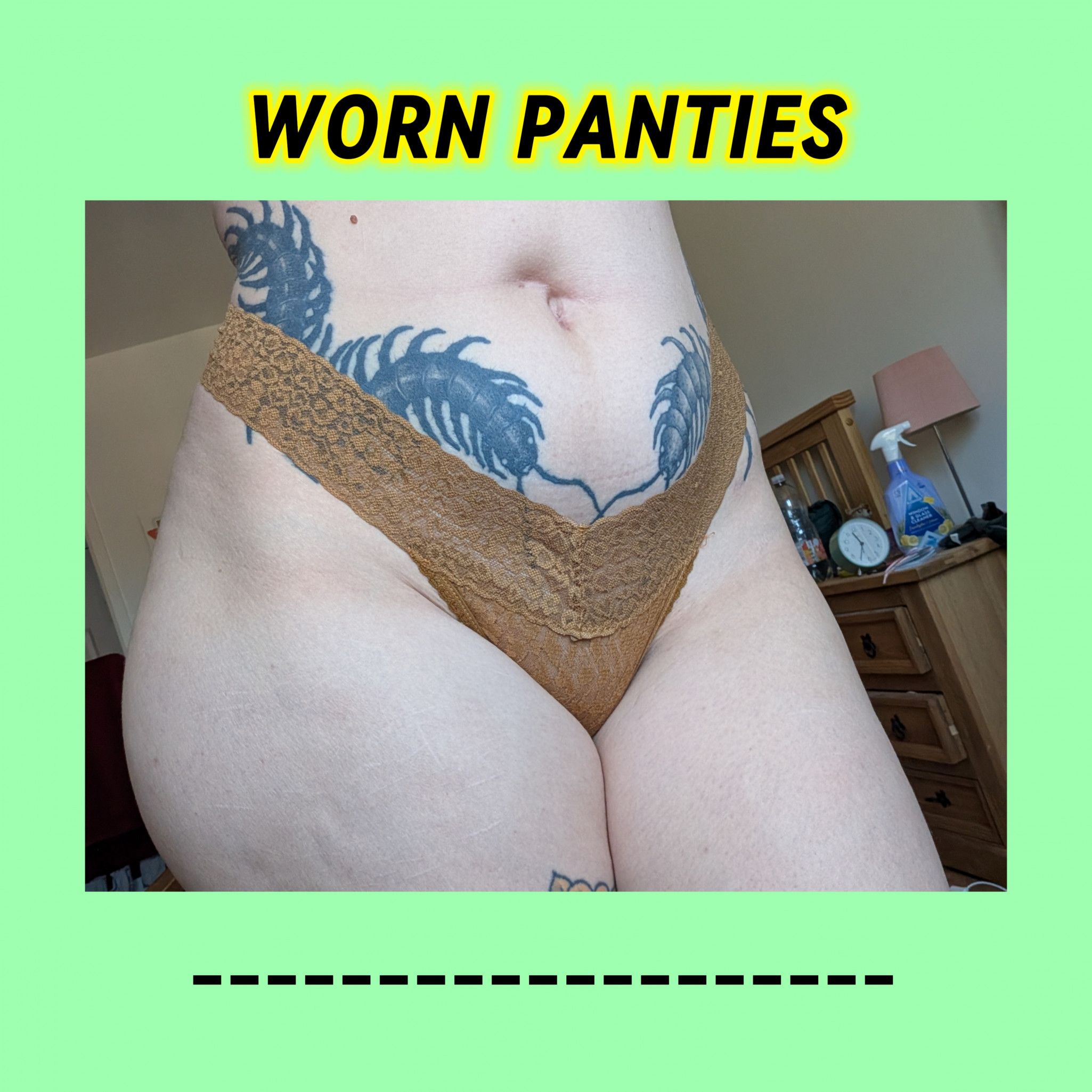 WORN PANTIES YELLOW THONG