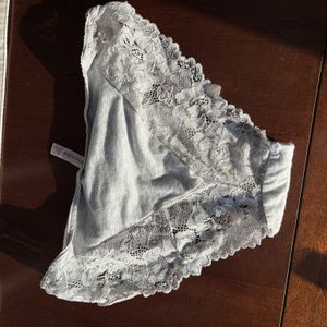 Grey cotton and lace trim full back