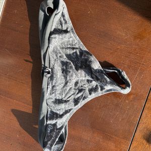 Grey cotton thong