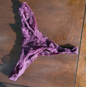 Purple lace thong