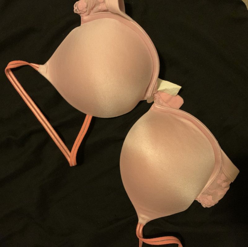 Pink Silk and Lace Extra Push Up Bra 34B