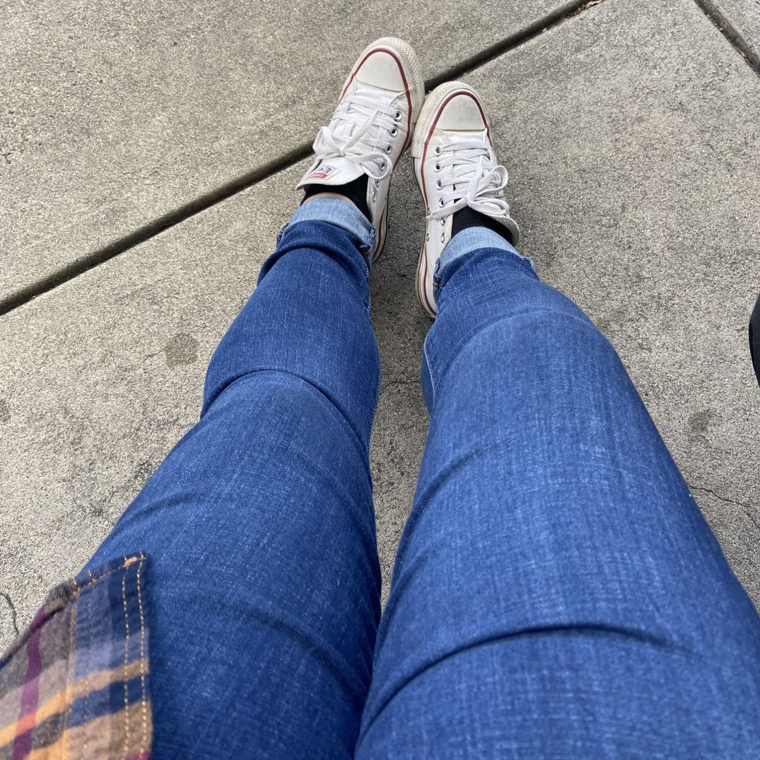 Worn White Converse