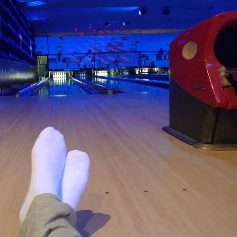 Worn Bowling Socks All White