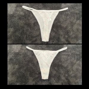 WHITE POLKA DOT THONG