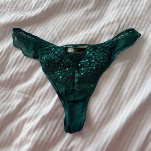 Beautiful dark green panties with embellishments