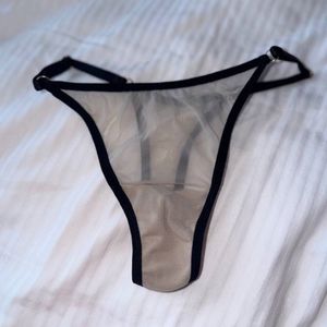 beige mesh panties