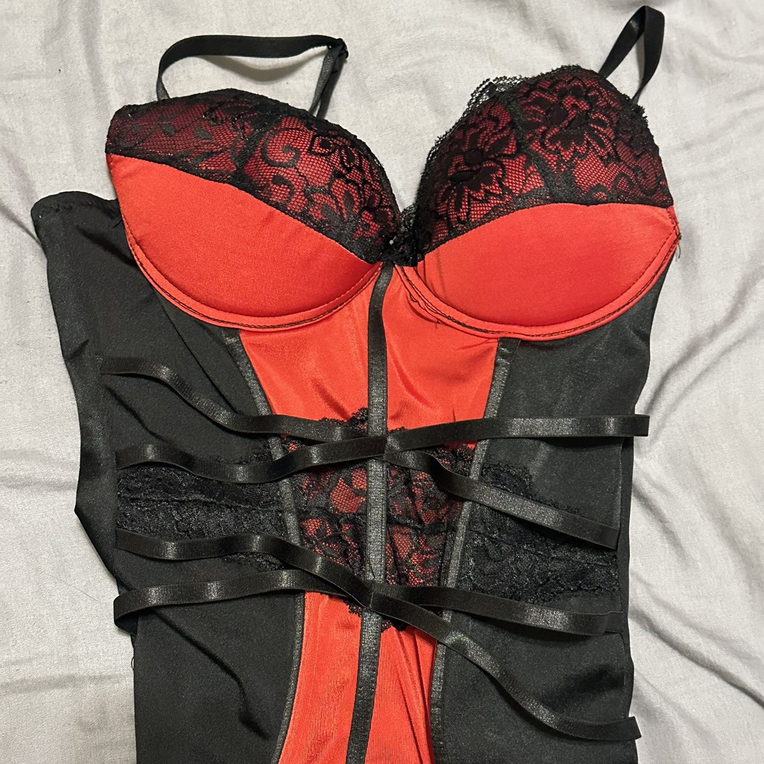 Black laced lingerie top