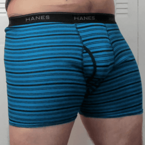 Blue and Black Stripe Boxer Briefs