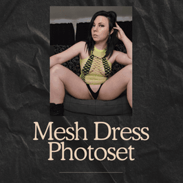 Yellow Mesh Dress and Microkini Photoset