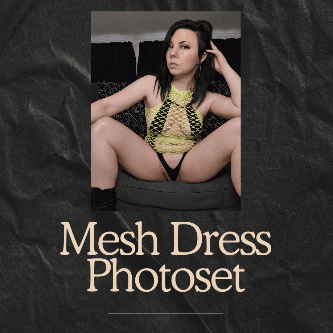 Yellow Mesh Dress and Microkini Photoset