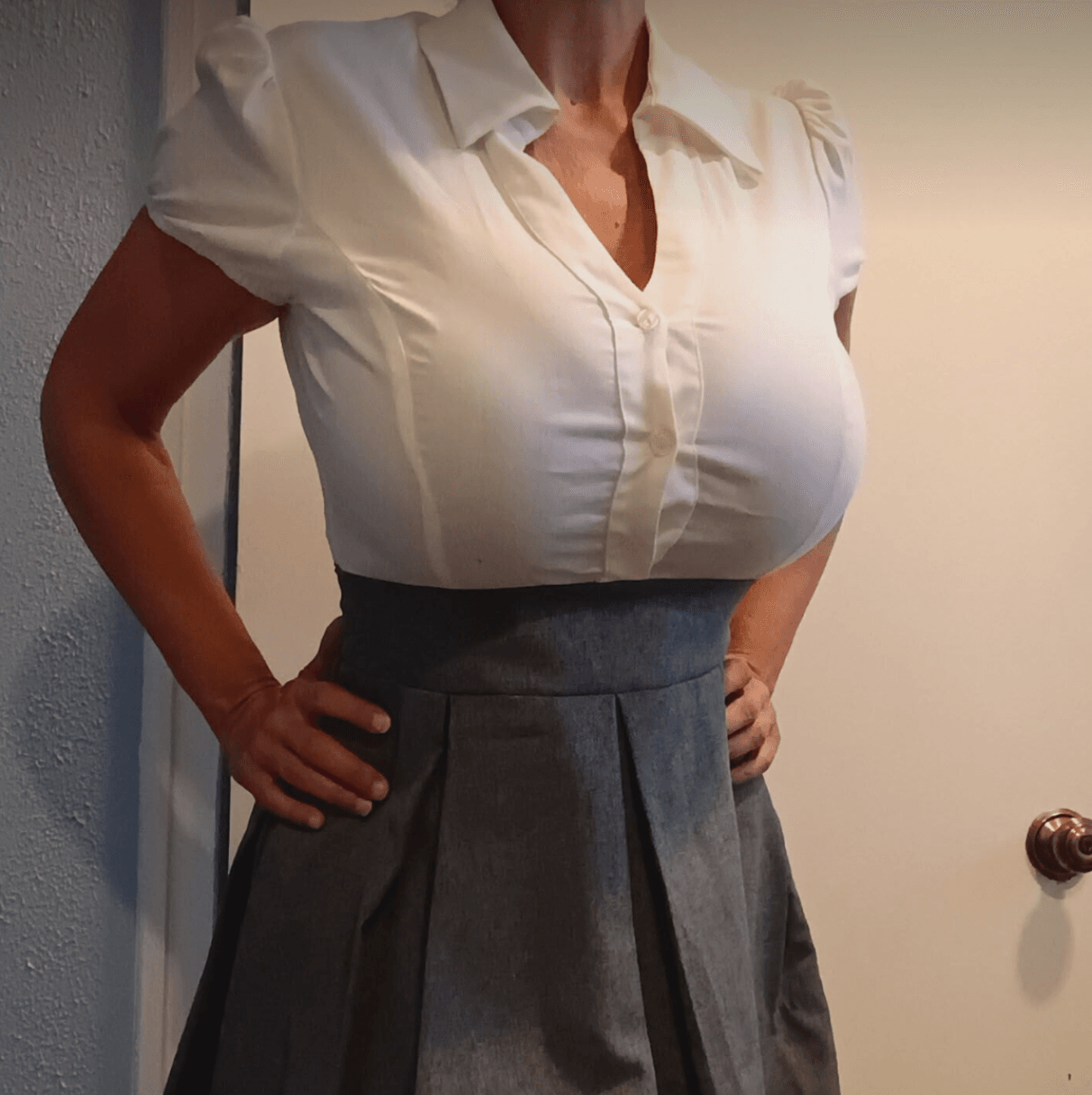 MY FAVORITE Blouse Dress that has a attached pleaded pencil