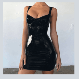Mini vestido de latex