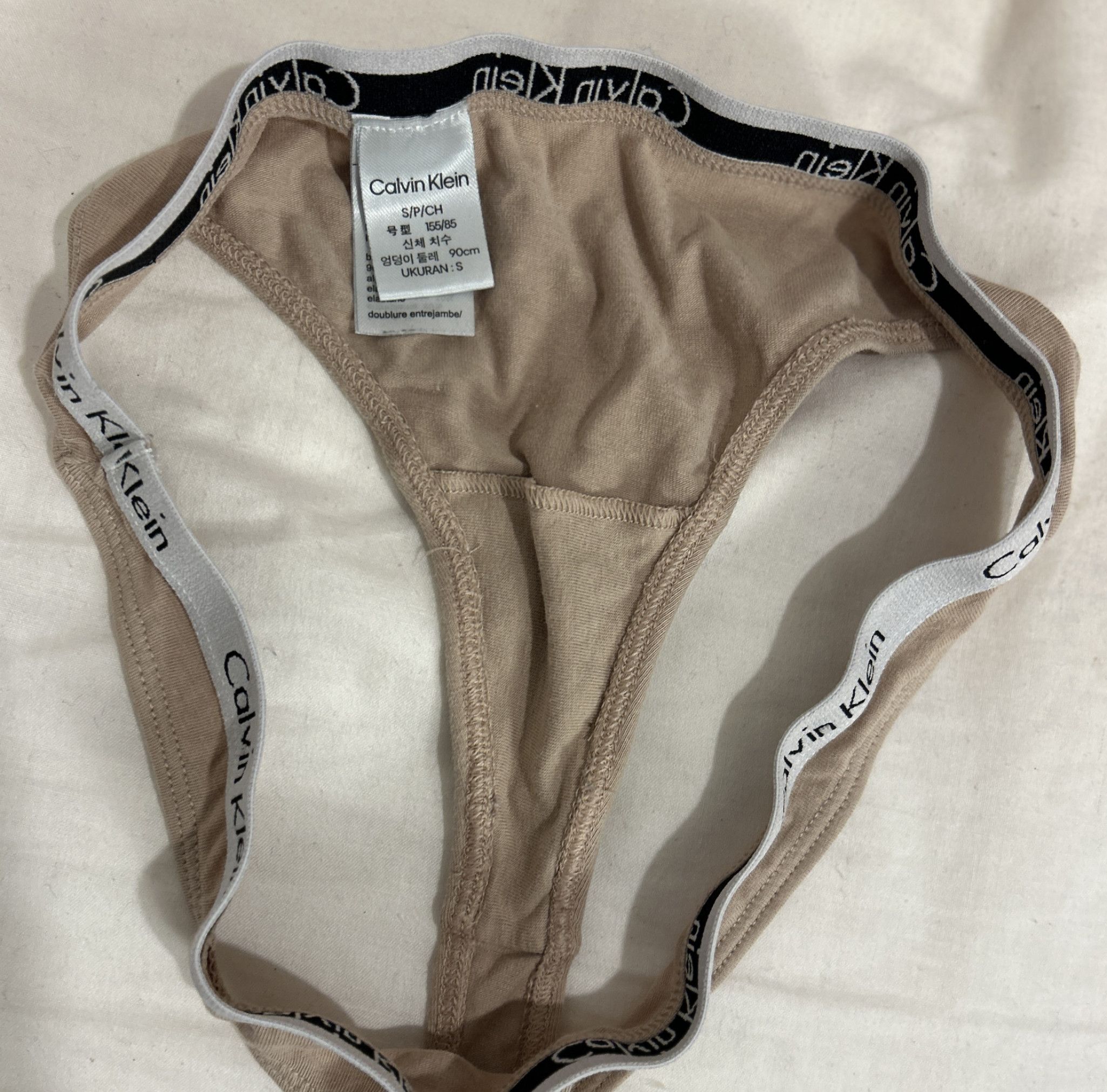 Beige Calvin Klein Thong