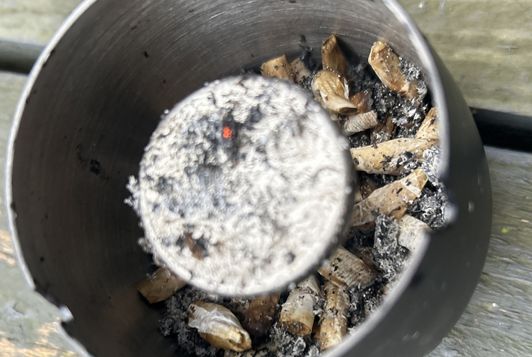 Cigarette butts and ash’s