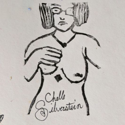 Hand carved stamp PRINT selfie