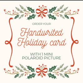Handwrited Holiday Card with a mini polaroid picture