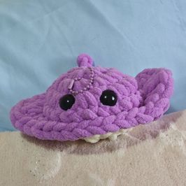 Purple Baby Stringray crochet keychain
