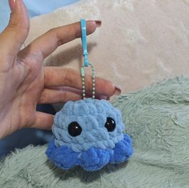 Blue Baby Octopus crochet keychain