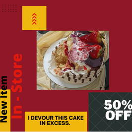 I devour this cake in excess