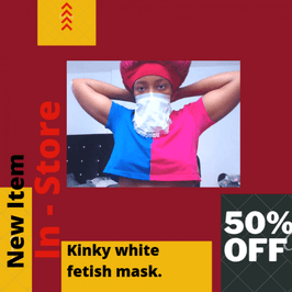 Kinky white fetish mask