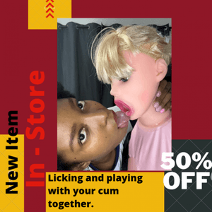 Licking an playing with your cum together