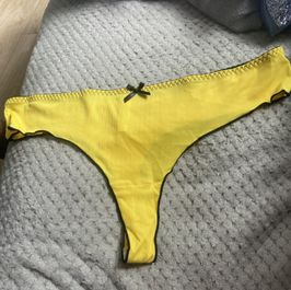Yellow cotton thong