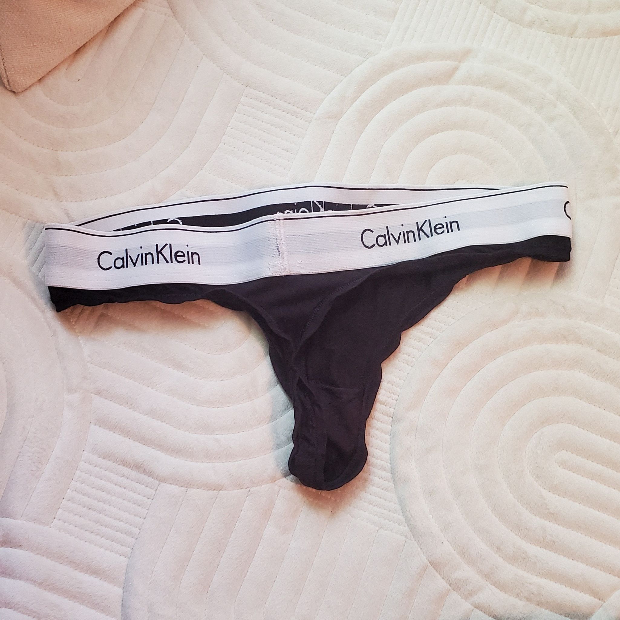 Black Cotton Calvin Klein Thong