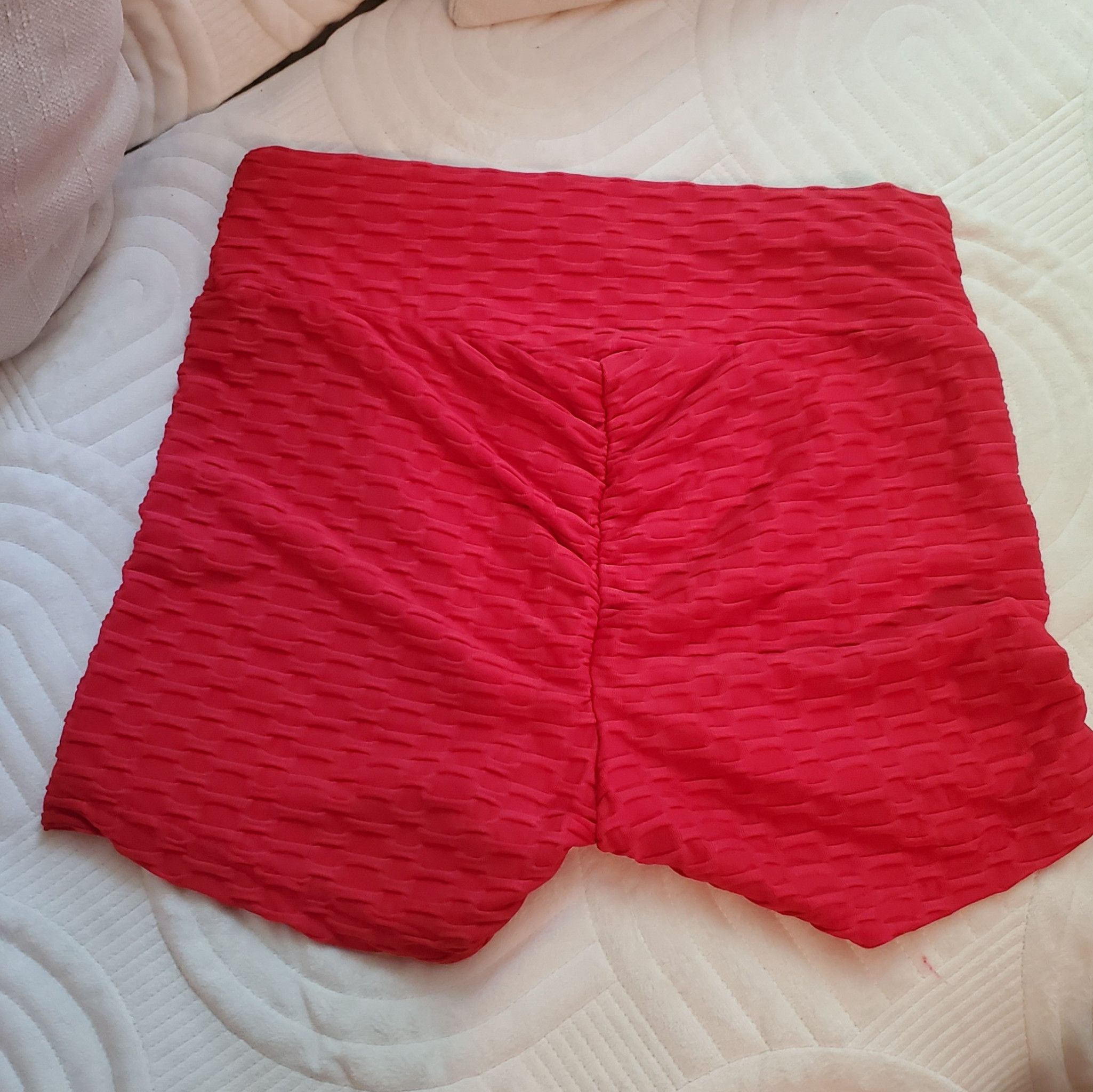 Small red scrunch butt athletic shorts