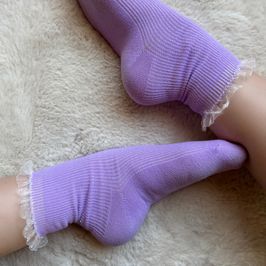 Purple Ruffle Socks