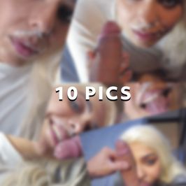 10 High Quality pics  from FPOV video Swallow it all slut