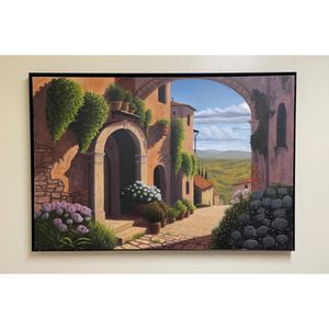 24 in x 36 in unframed Tuscan villa oil painting