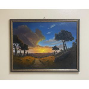 18 in x 24 in unframed sunset valley oil painting
