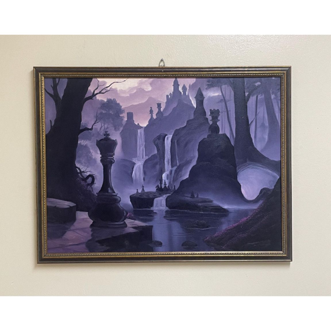 18 in x 24 in unframed fantasy chess world oil painting