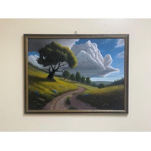 18 in x 24 in unframed country road oil painting
