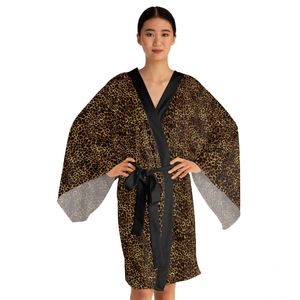 Leopard Print Kimono Robe