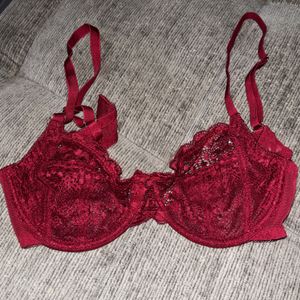 Deep Red Lace Bra
