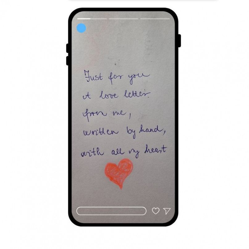 Handwritten Love Letter on Photo sent