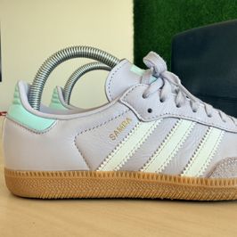 Purple worn Samba shoes