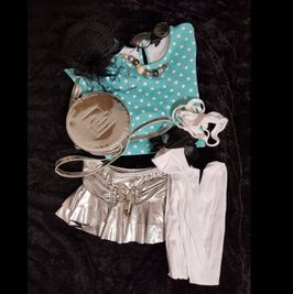 Cindy silver miniskirt accessories bundle
