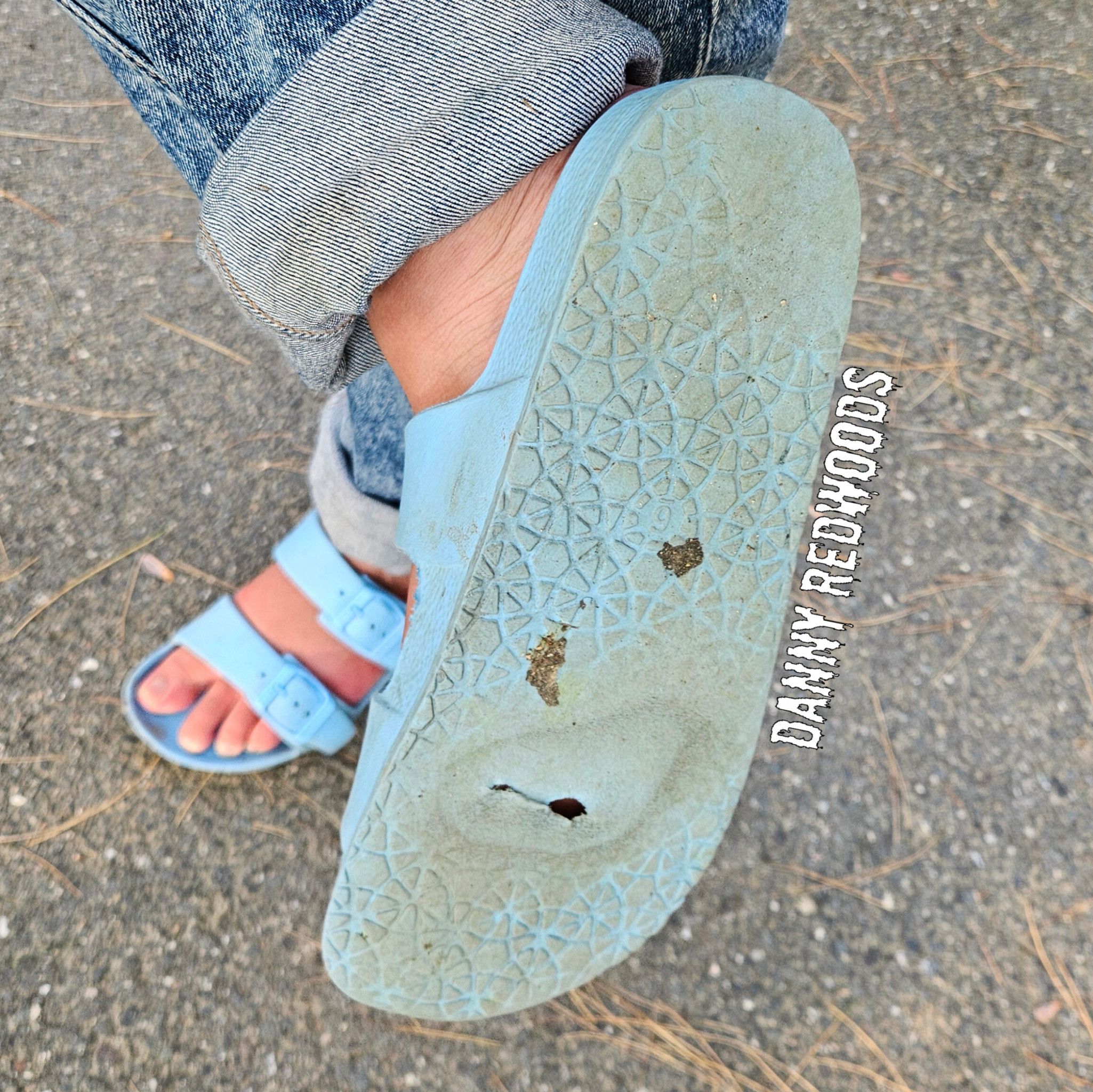 1 Year Old Worn Blue Sandals