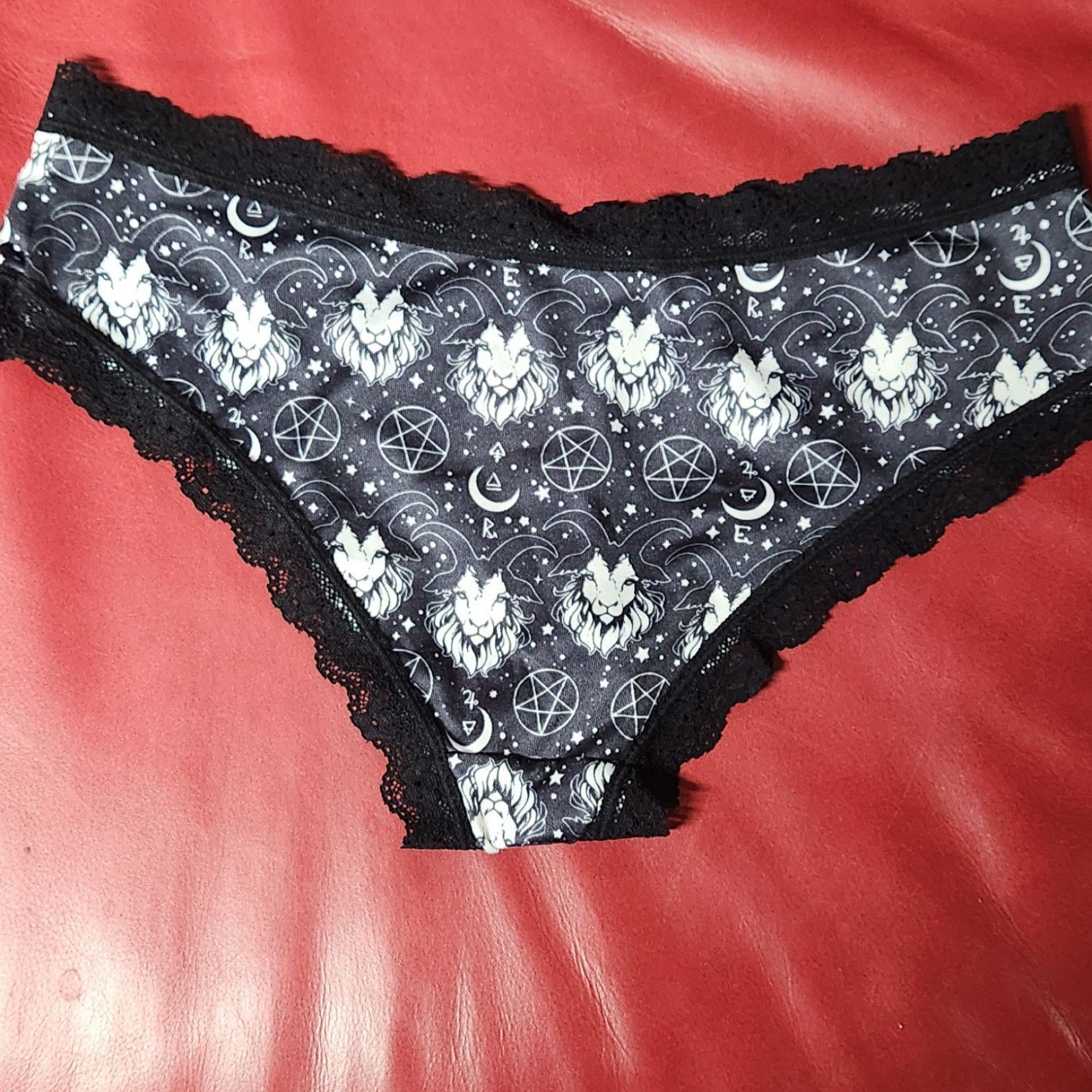 Goth graphic panty worn for 24 hrs