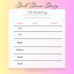Let Us Rate Your Titty