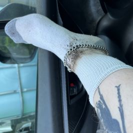 Dirty white crew socks