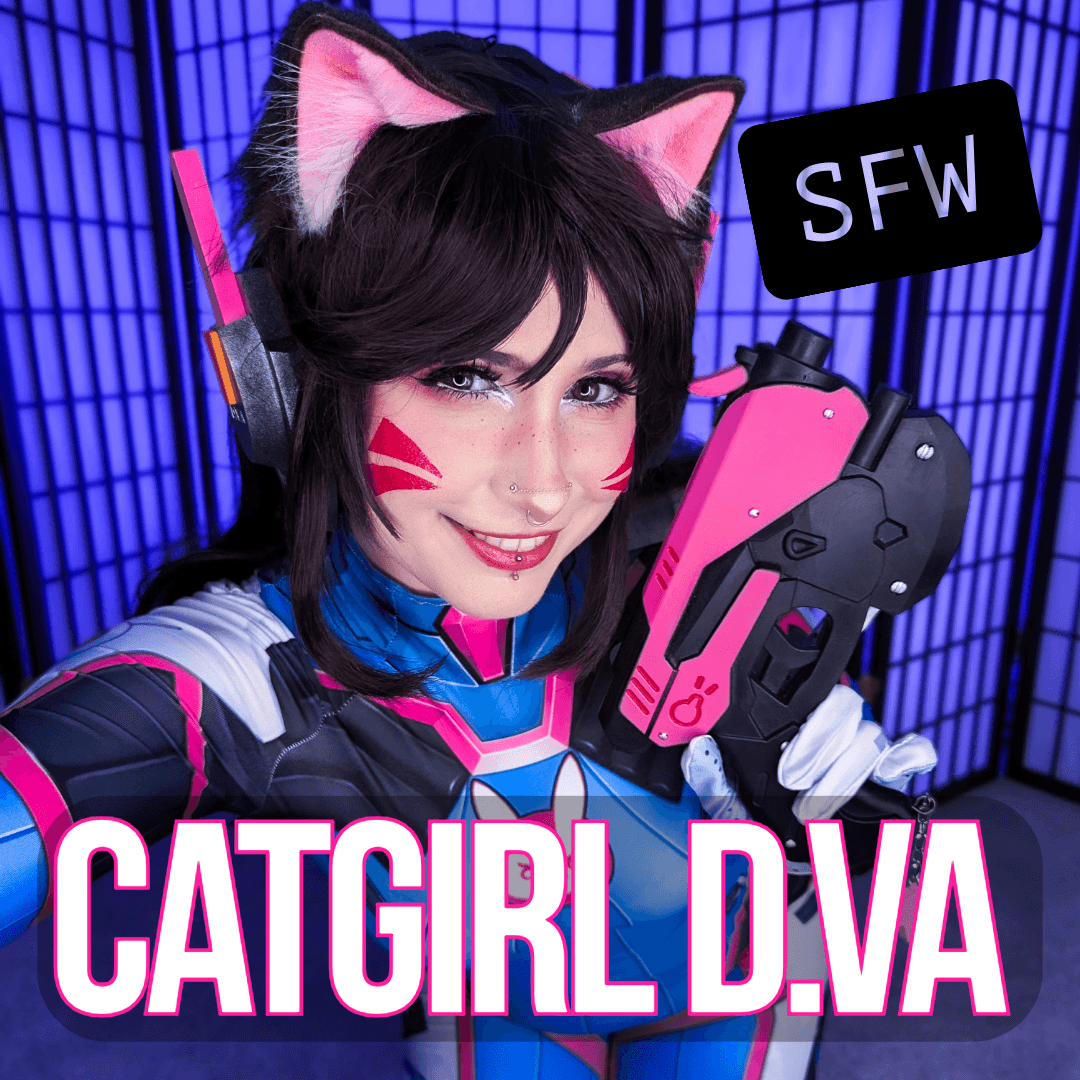 Catgirl DVa Overwatch Cosplay Photoset