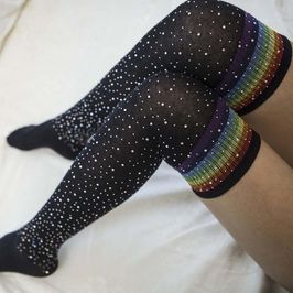 Buy me rhinestone thigh high socks
