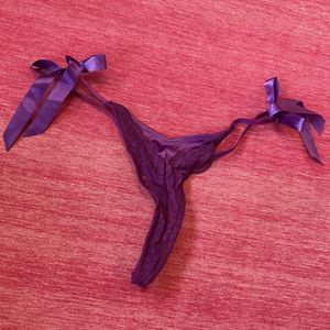 Purple Thong with Bows
