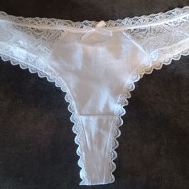 White  Panty Thong USED