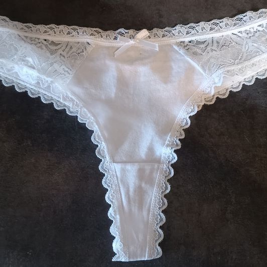 White  Panty Thong USED
