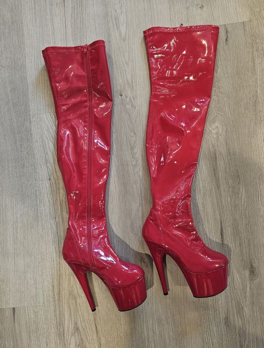 PLEASER ADORE3000 Womens Red High Heels